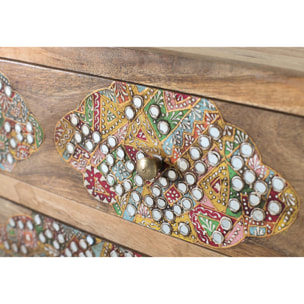 Mesitas de Noche de Madera de Mango 50 Cm Estilo Boho Étnico