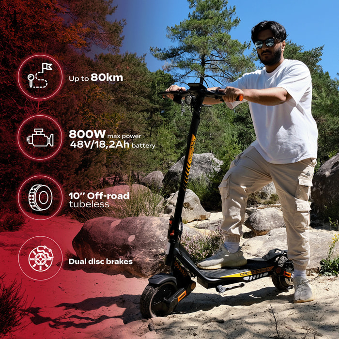 Trottinette Électrique Adulte UrbanGlide  AR6 DUO Moteur -  2600W -  Autonomie Jusqu'a 80 km - Pneu Cross 10" Tubeless - Batterie 54V/18Ah - Poids 30Kg