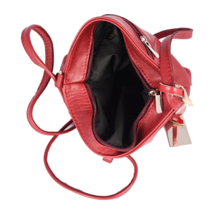 Borse Donna colore Rosso-in pelle Made in Italy 20x18x5cm