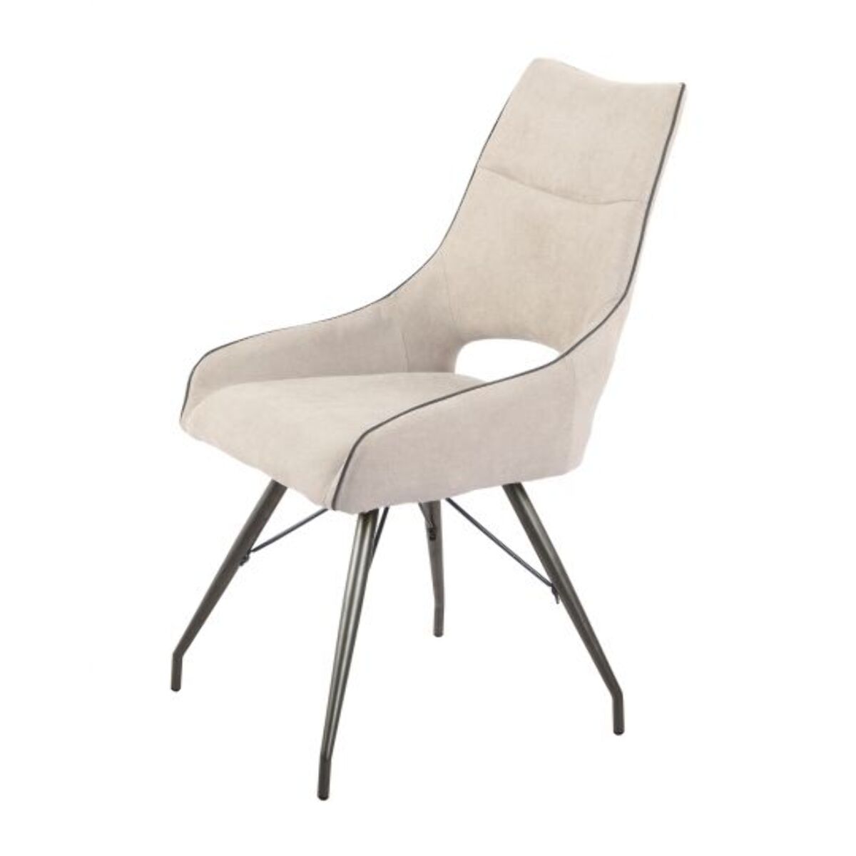 Chaise en tissu avec piètement en métal noir - LIANA