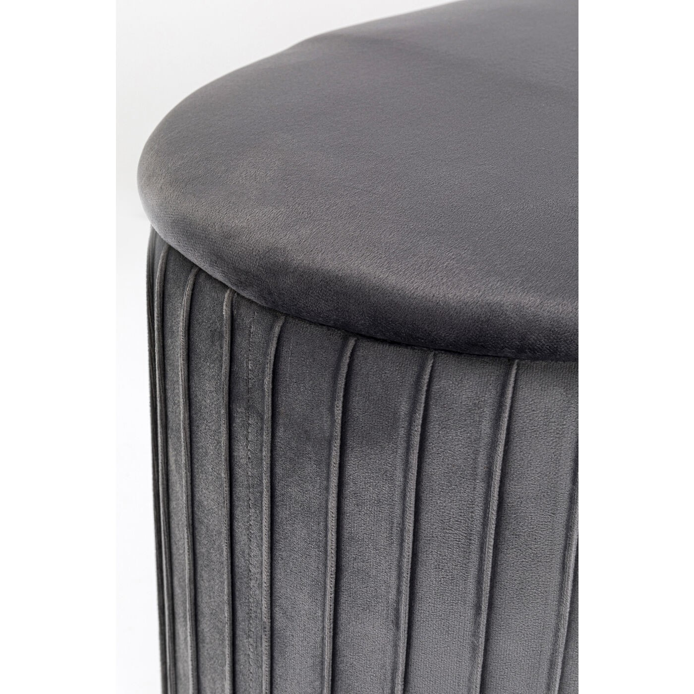 Tabouret-coffre Roma velours gris Kare Design