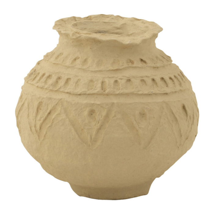 J-Line cache-pot Sphère - papier maché - naturel - Ø 15 cm