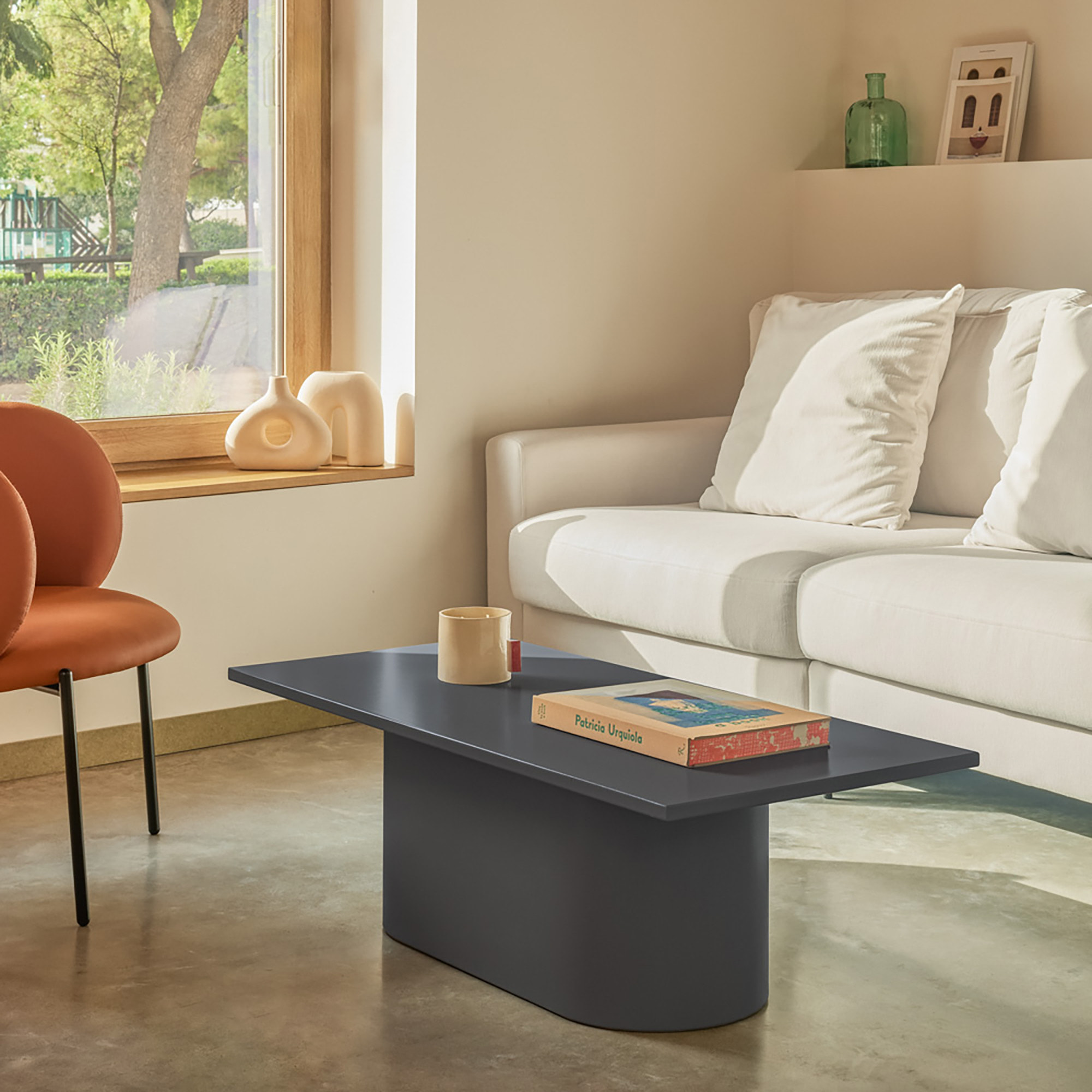Mesa de centro rectangular Totem gris antracita