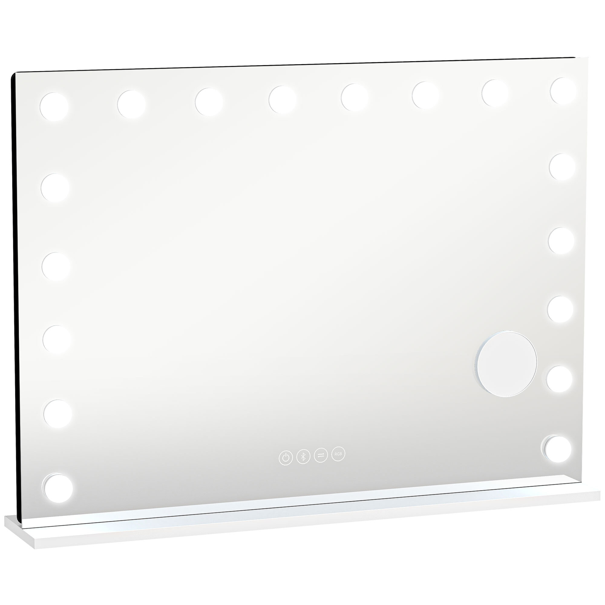 Miroir maquillage Hollywood lumineux LED tactile réglable 18 ampoules HP bluetooth