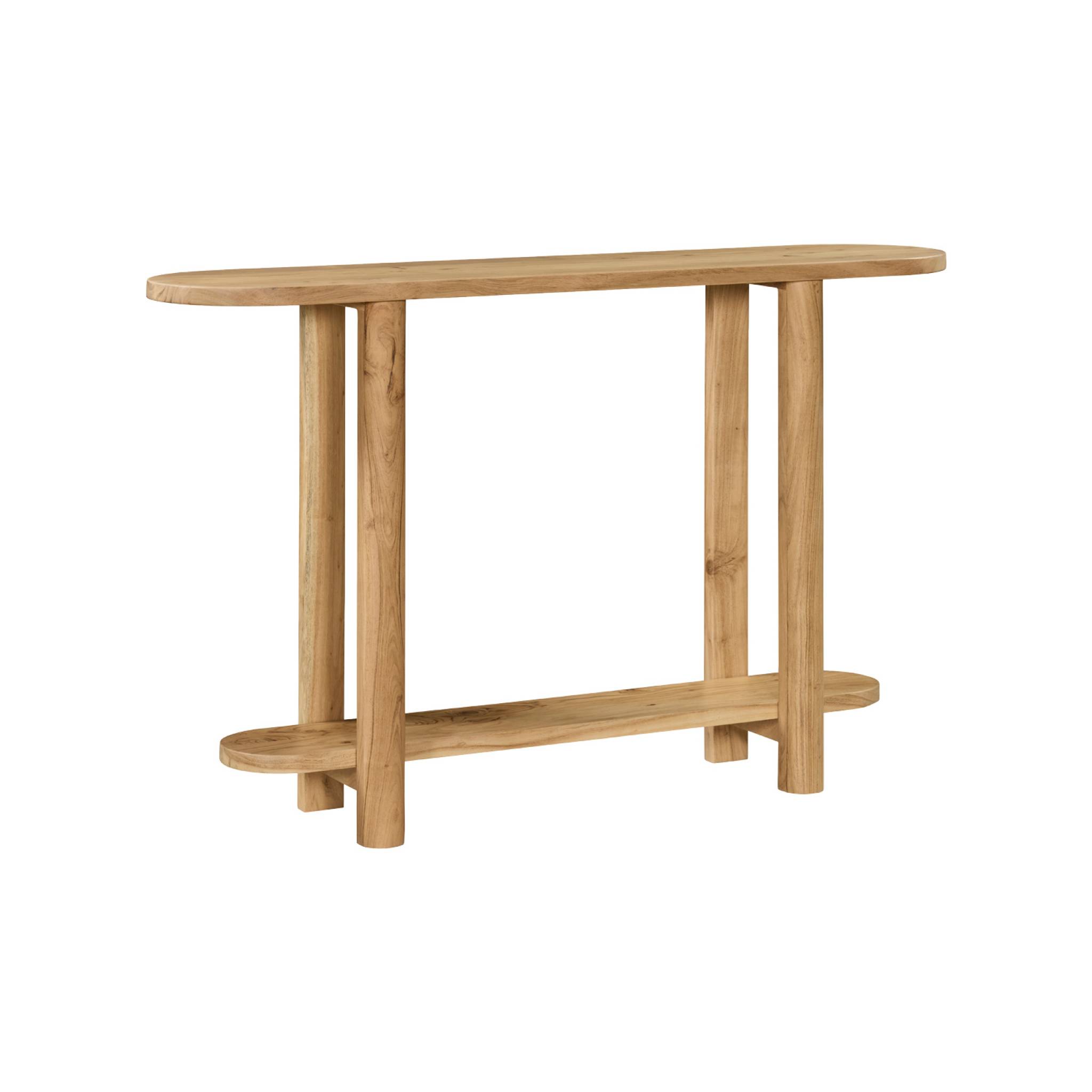 Console ovale bois d'acacia 2 niveaux SANA
