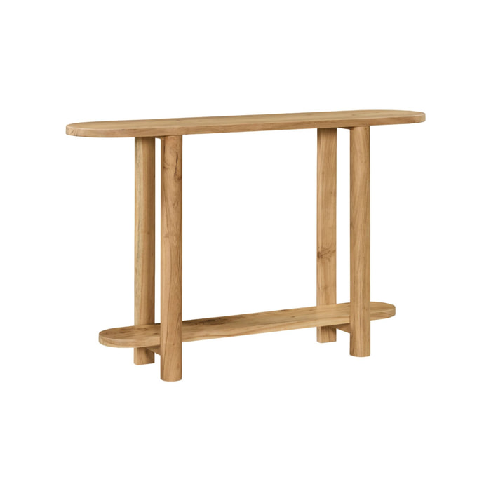 Console ovale bois d'acacia 2 niveaux SANA