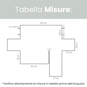 INTRECCI Copridivano 3 Posti con Penisola, Copridivano con Braccioli, Penisola Destra e Sinistra, Telo Copridivano Angolare, Impermeabile, Protegge da Macchie, Facile da Lavare. Colore: Tortora