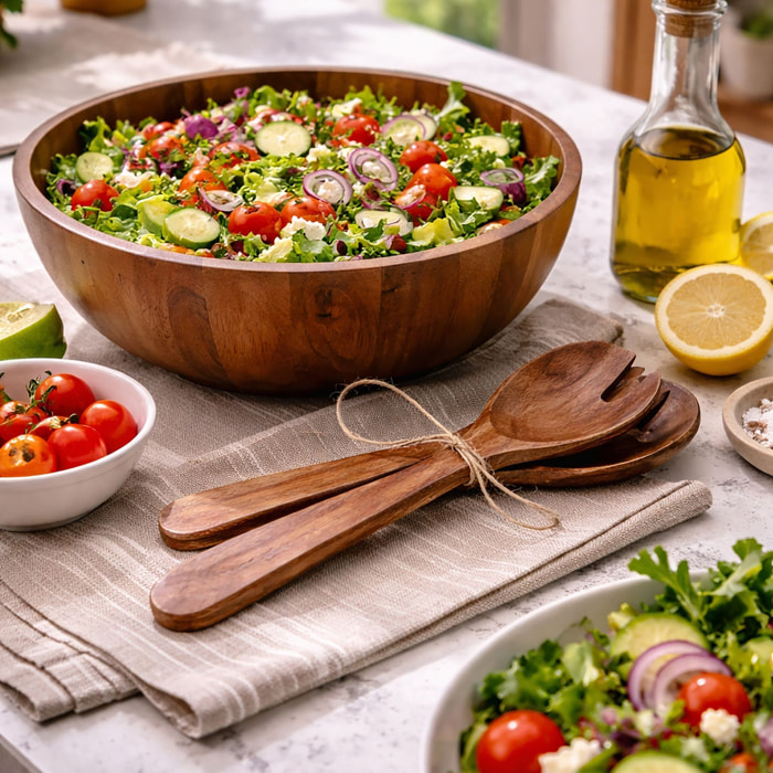 Lot de 2 couverts à salade en bois d'acacia 30,5cm COPA