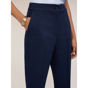 Motivi - Pantaloni con risvolto in crêpe - Blu