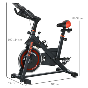 Bicicleta Estática con Resistencia Regulable Bici Estática Bicicleta de Fitness con Volante de Inercia 8 kg Pantalla LCD Manillar y Asiento Ajustable para Casa Gimnasio Rojo