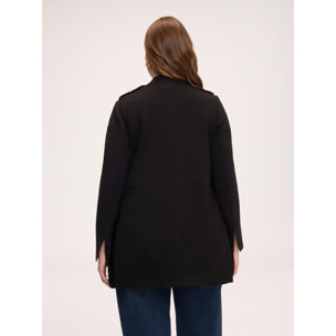 Fiorella Rubino - Gilet lungo in peluches - Nero