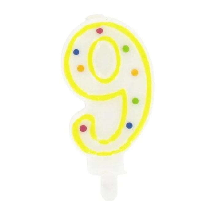 Bougie anniversaire chiffre 9 Fackelmann Rio Party