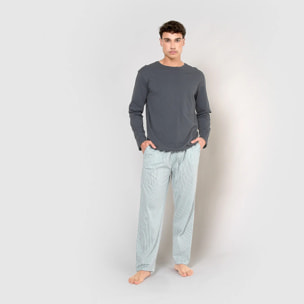 Pijama largo de algodón jupiter azul marino