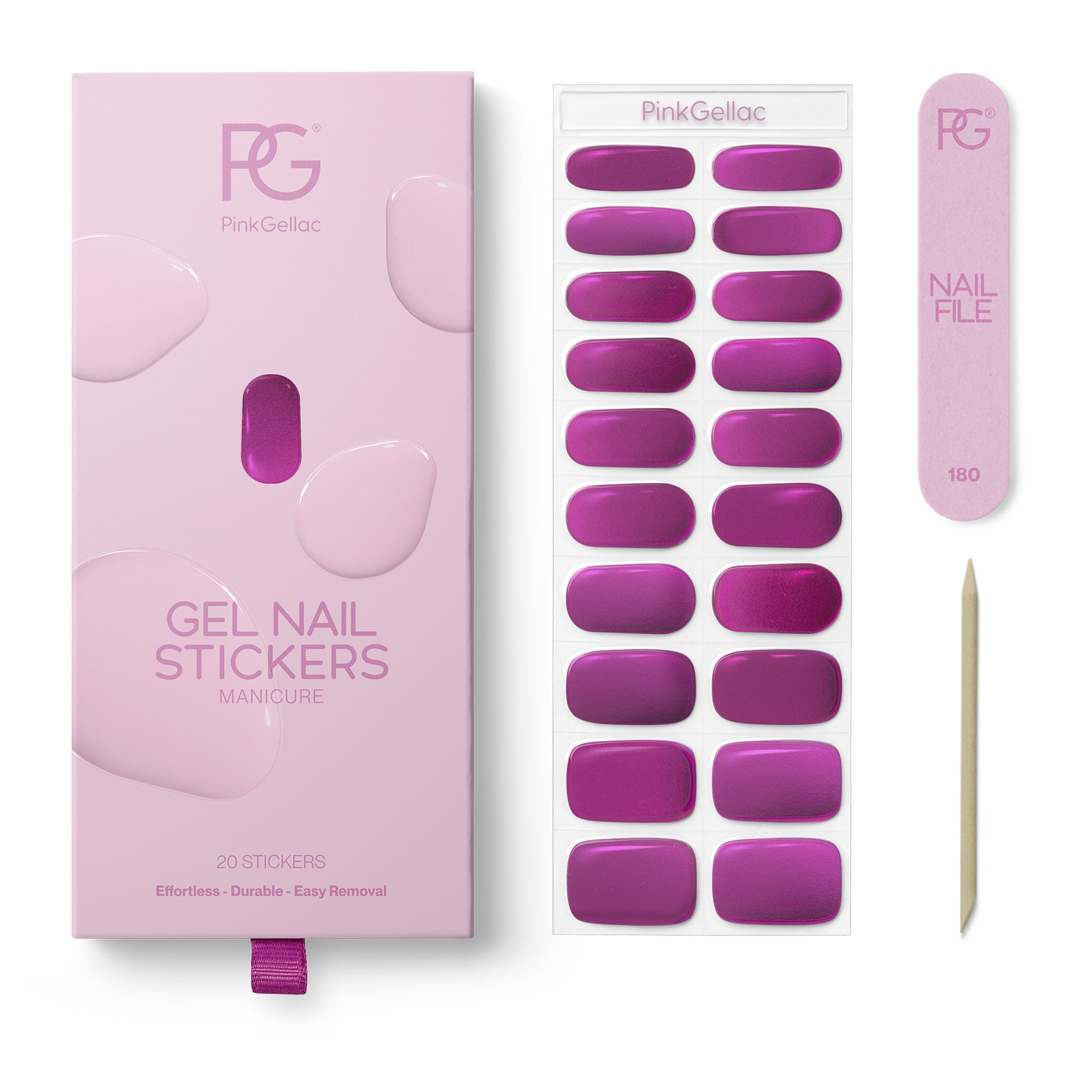Stickers gel - 0010 Bubblegum Chrome