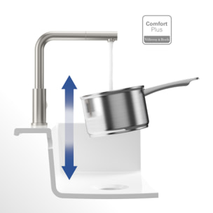 Robinet cuisine Steel Shower acier massif