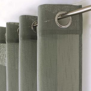 Voilage bohème à bandes ajourées - Sauge