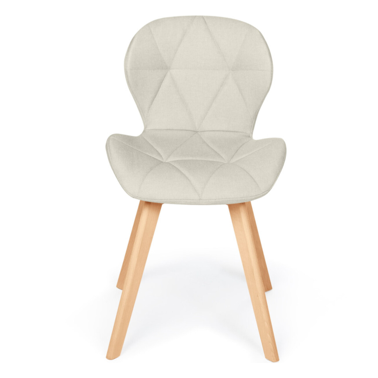 Chaises Gatsby en tissu et pieds bois - Beige