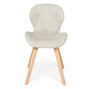 Chaises Gatsby en tissu et pieds bois - Beige
