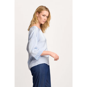 Kocca - Blusa a maniche lunghe in viscosa Donna, Tinta unita, Girocollo