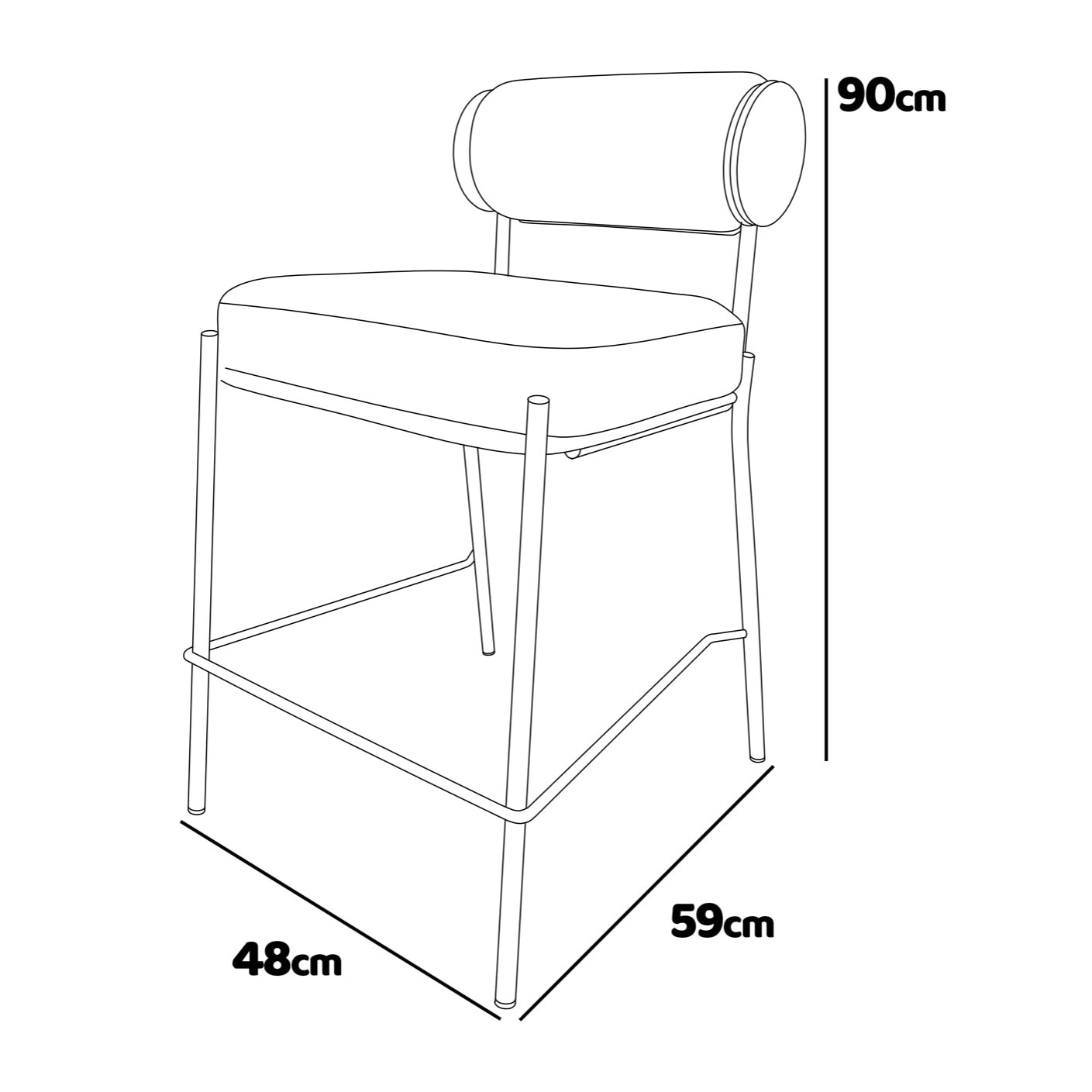 Sapporo - Set di 2 sgabelli di design in metallo e velluto a coste