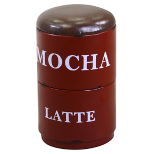 Puff in metallo a forma di tazzine rosso tondo cm44x30h50