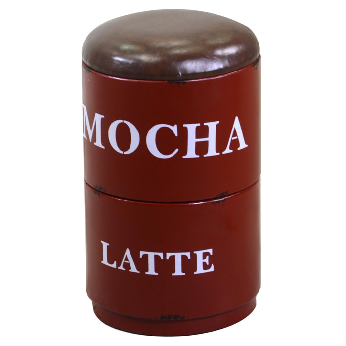 Puff in metallo a forma di tazzine rosso tondo cm44x30h50