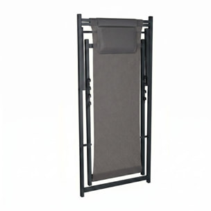Mezzaluna - Set di 2 sdraio pieghevoli 59x97x104 cm da giardino in alluminio e textilene antracite