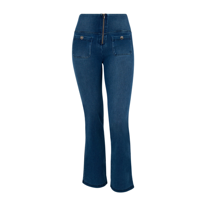 Pantaloni WR.UP bootcut in denim satinato