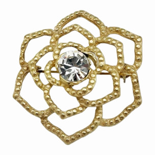 Broche cristal Sw. en color cristal zamak dorado. 4.5cm
