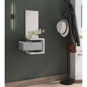 Mobile ingresso con specchio, 43 x 32 x 90, Bianco