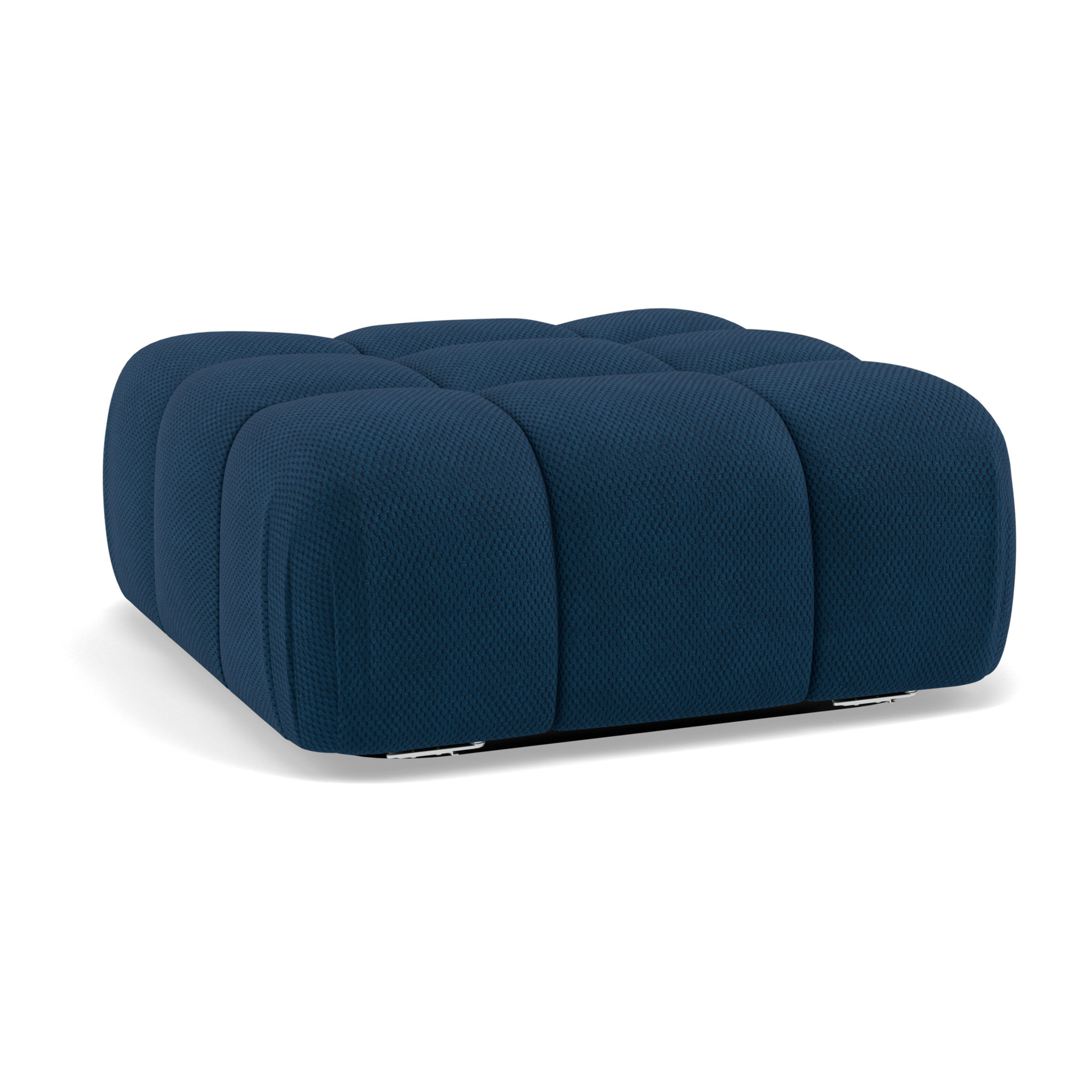 Ruby - pouf en velours texturé - Bleu