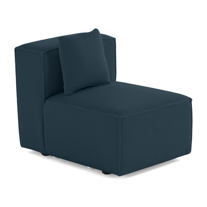 Arty - module d'assise sans accoudoirs - en tissu mailles 3D - Bleu canard