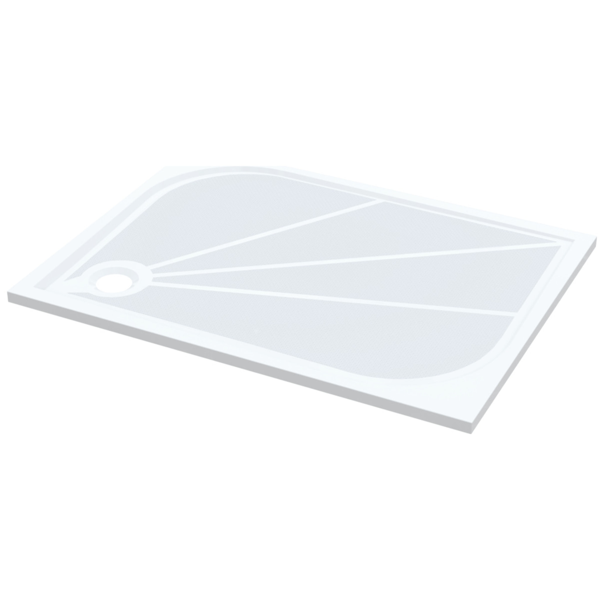 Limnew 100x80 cm receveur de douche rectangulaire, marbre coulé, blanc (LIMNEW10080)