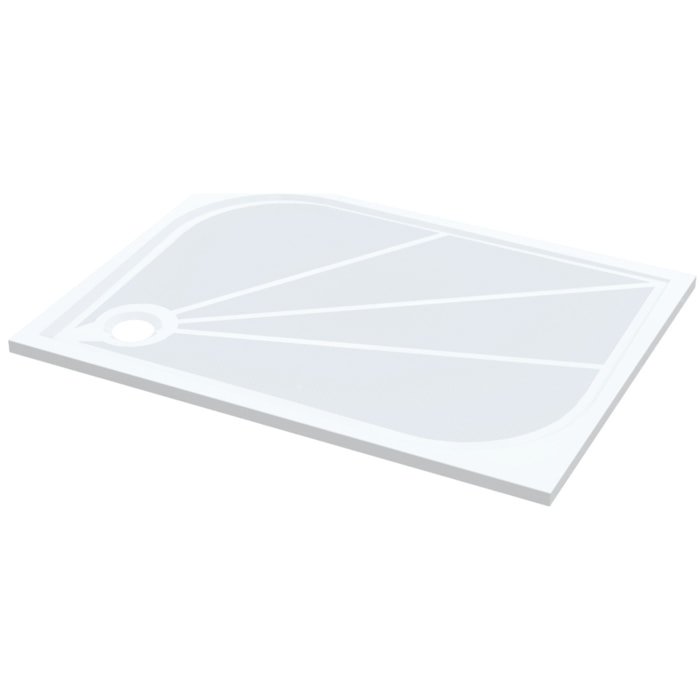Limnew 100x80 cm receveur de douche rectangulaire, marbre coulé, blanc (LIMNEW10080)
