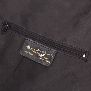 FIRENZE ARTEGIANI Borsa a Spalla da Donna Airuno Vera Pelle Scamosciata Made in Italy 30x5x30 Cm. Colore: grigio chiaro