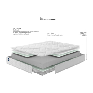 Matelas ELEMENTAL 2 places|H 20 cm |confort ferme