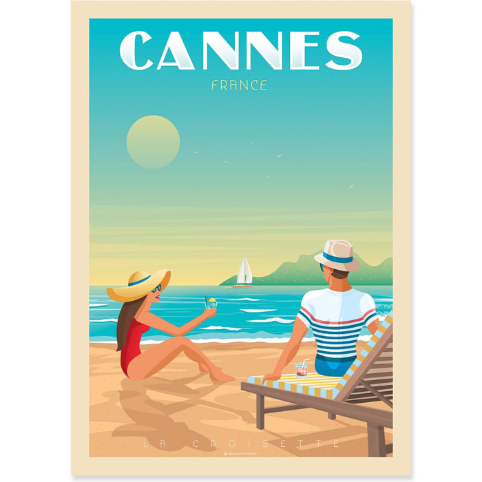 Affiche - Cannes - Olahoop Travel Posters