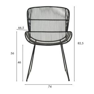 Fauteuil de table en polypropylène noir CON DAO