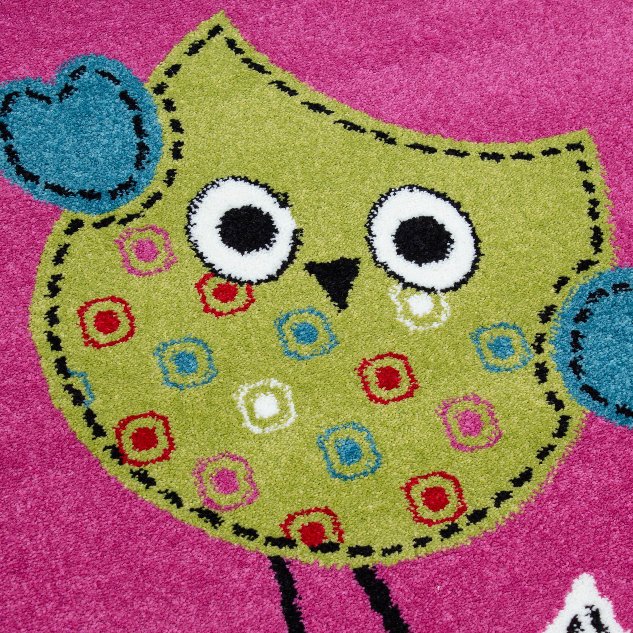 KIDS - Tapis enfant rond à motif hiboux violet - KID0420LIL