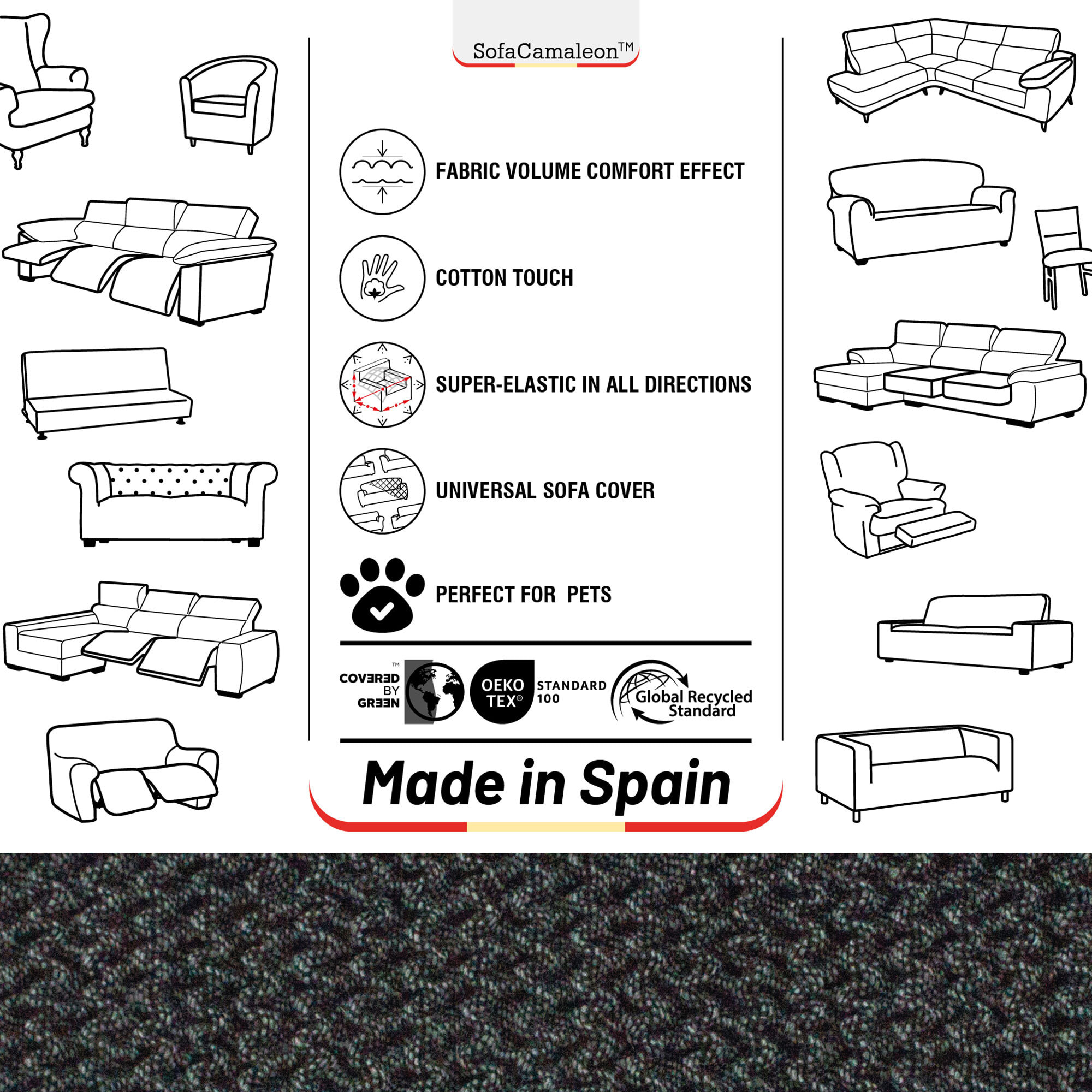 Funda Súper Elástica para SOFÁ modelo WONDER