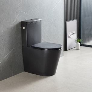 Brevis WC à poser sans bride + abattant softclose, noir mat (SATBRE031RREXVPBKM)