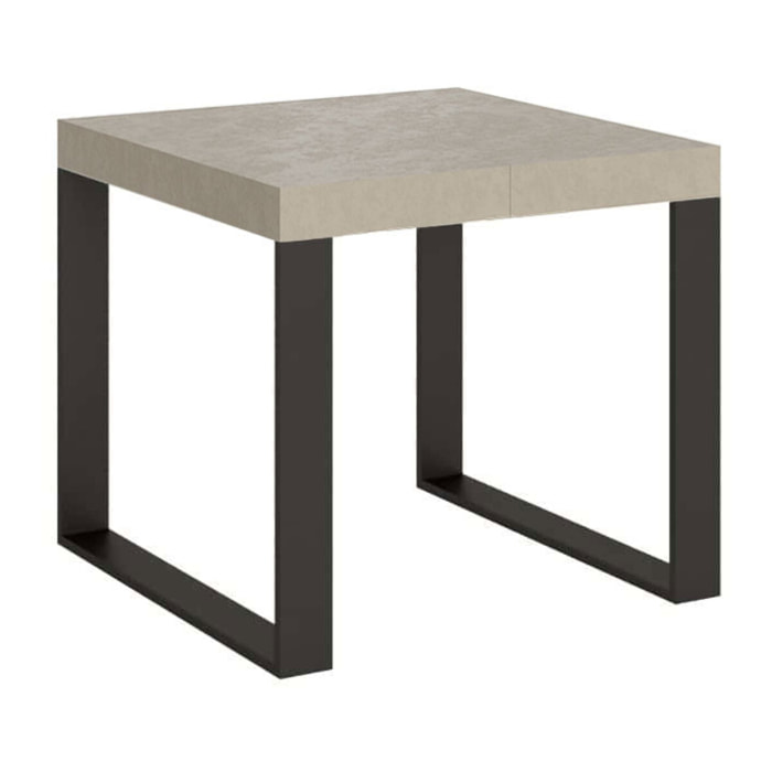 Mesa extensible 90x90/246 cm Tecno cachemira patas antracita