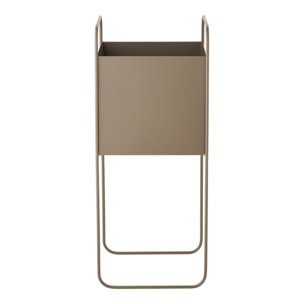 Portavaso alto in acciaio marrone su struttura a filo 22,5x22,5x54 cm