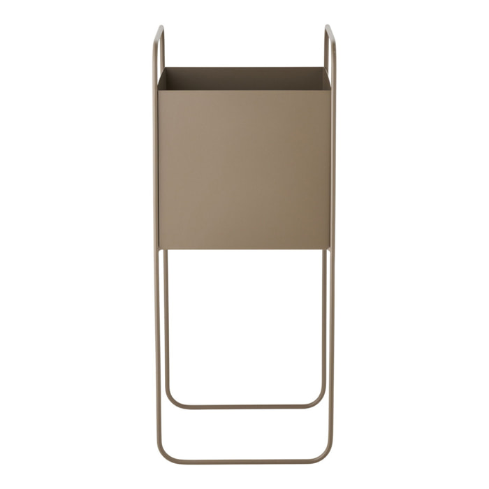 Portavaso alto in acciaio marrone su struttura a filo 22,5x22,5x54 cm