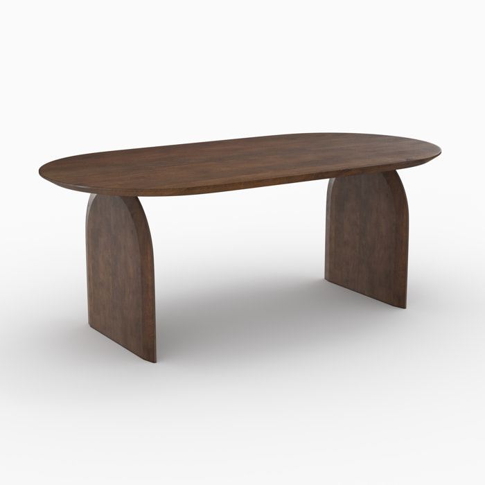 Table ovale en bois de manguier massif 6 places - Alix