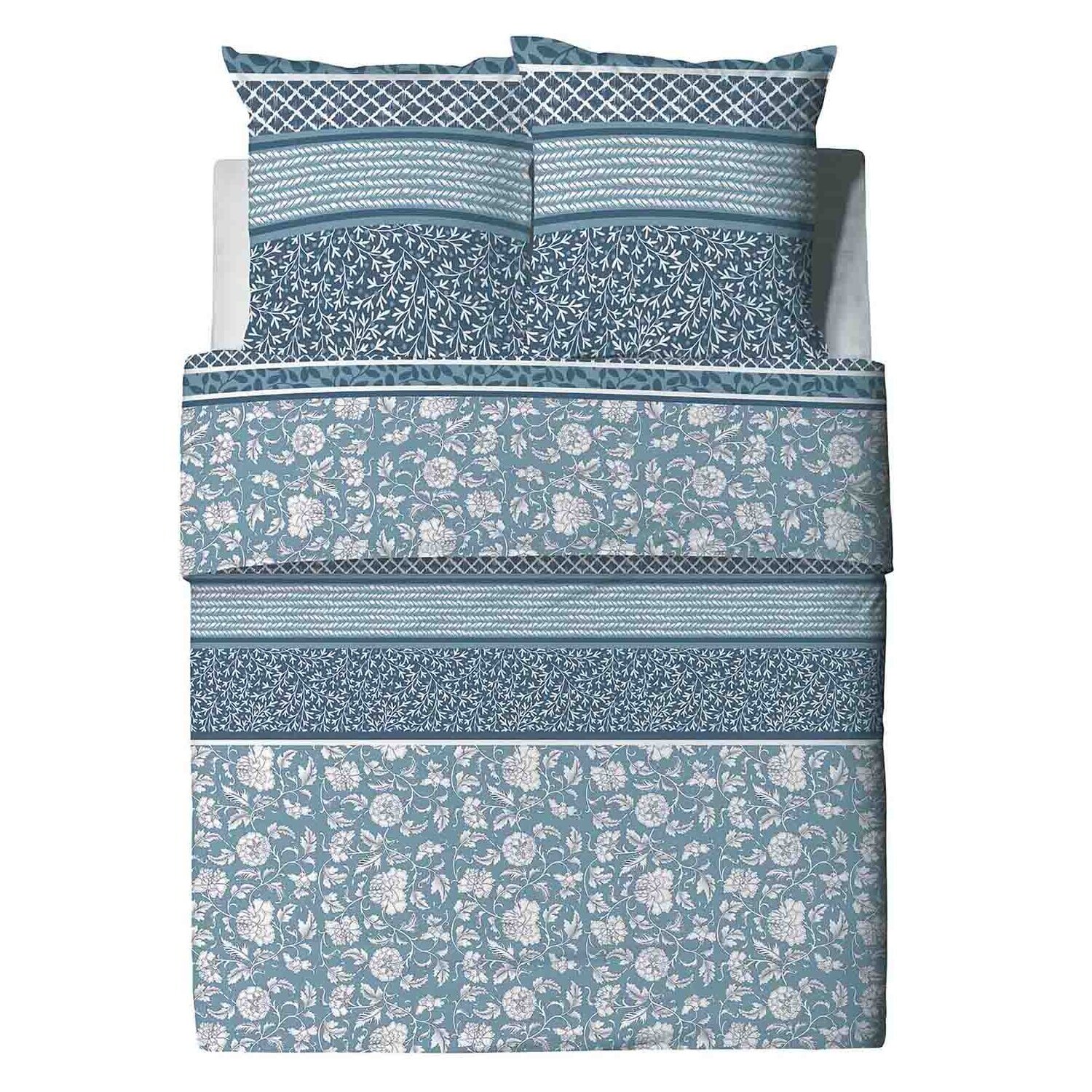 Parure housse de couette+ taies oreiller 100% coton bio 57fils debby