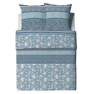 Parure housse de couette+ taies oreiller 100% coton bio 57fils debby