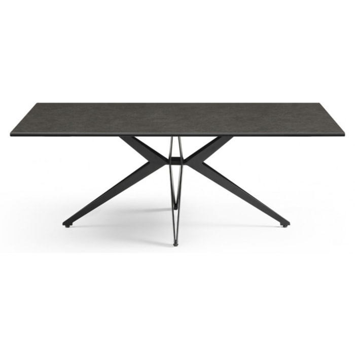 Table basse en céramique 120x60cm vintage grey - 7 piètements - UNIK