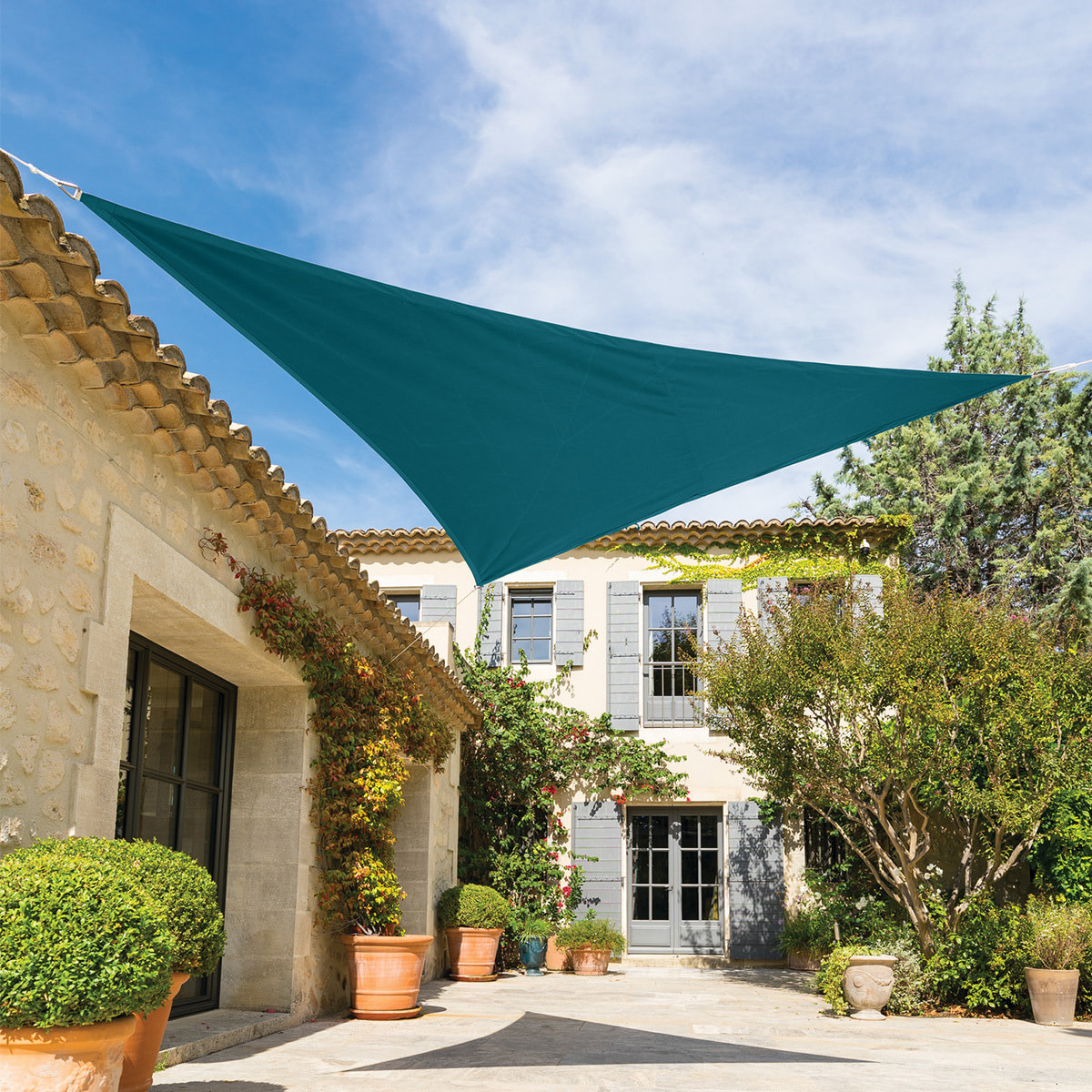 Voile d'ombrage triangulaire Shae Bleu canard