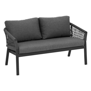 Canapé de jardin "Oriengo" 2 places anthracite & graphite